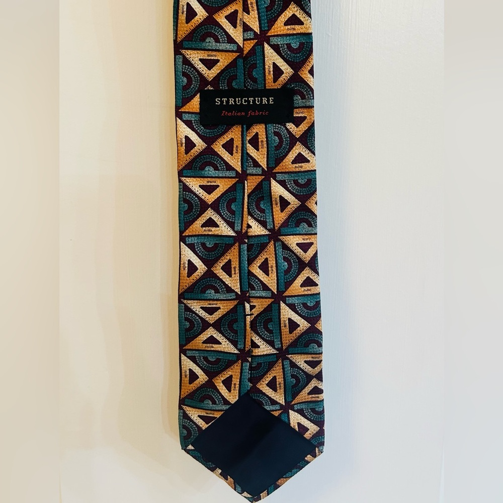 Structure Multicolor Geometric Necktie - image 4